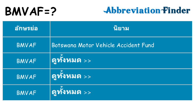 อะไรไม่ bmvaf ถึง