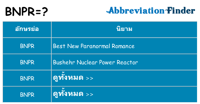 อะไรไม่ bnpr ถึง