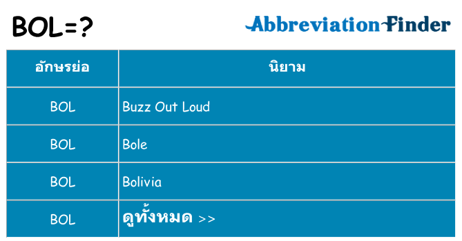อะไรไม่ bol ถึง