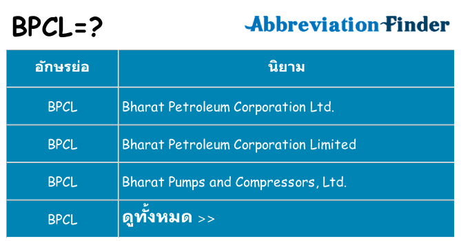 อะไรไม่ bpcl ถึง