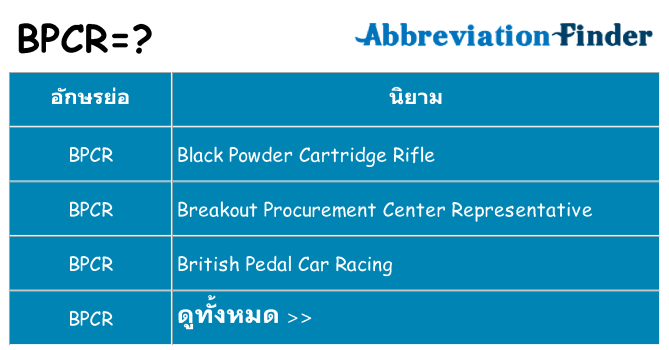 อะไรไม่ bpcr ถึง