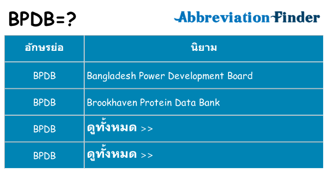 อะไรไม่ bpdb ถึง