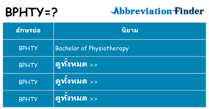 อะไรไม่ bphty ถึง