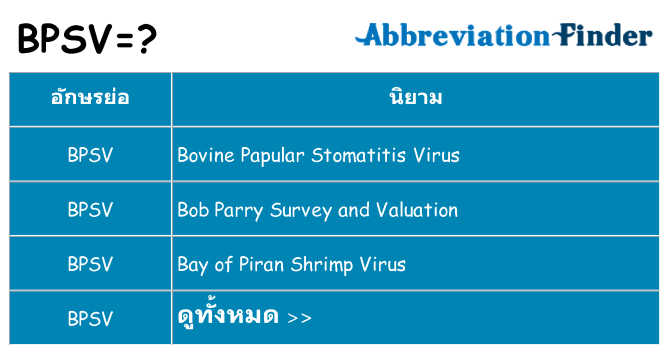 อะไรไม่ bpsv ถึง