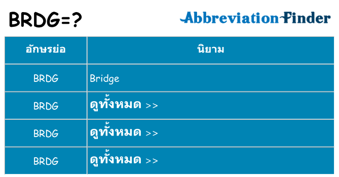 อะไรไม่ brdg ถึง