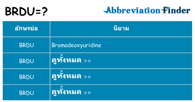 อะไรไม่ brdu ถึง