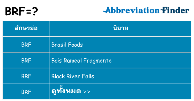 อะไรไม่ brf ถึง