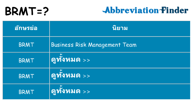 อะไรไม่ brmt ถึง