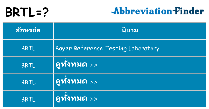 อะไรไม่ brtl ถึง