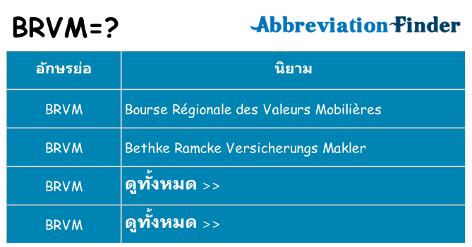 อะไรไม่ brvm ถึง