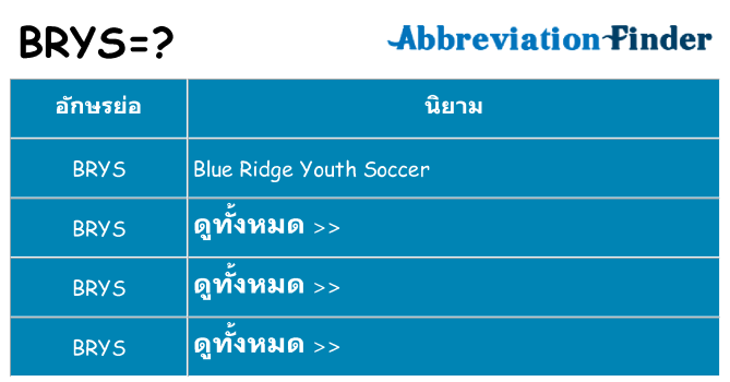 อะไรไม่ brys ถึง