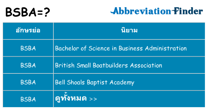 อะไรไม่ bsba ถึง