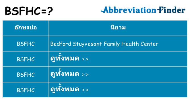 อะไรไม่ bsfhc ถึง