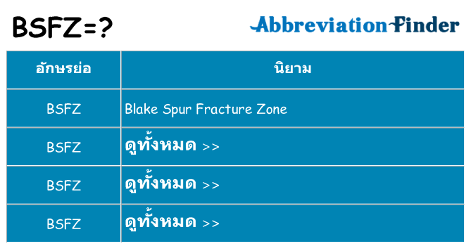 อะไรไม่ bsfz ถึง