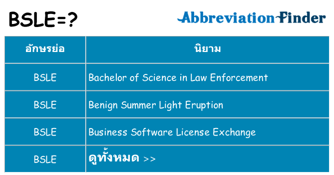 อะไรไม่ bsle ถึง