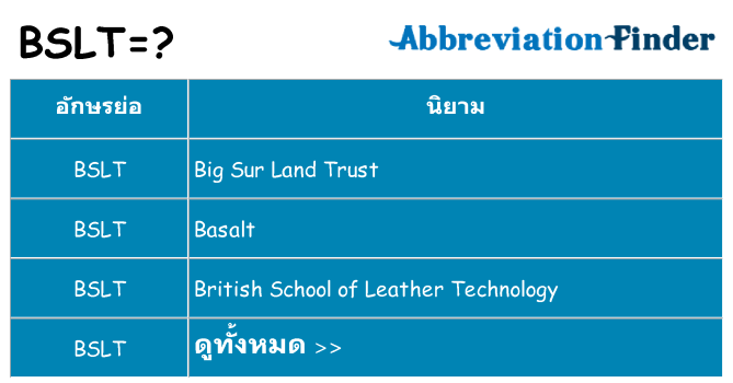 อะไรไม่ bslt ถึง