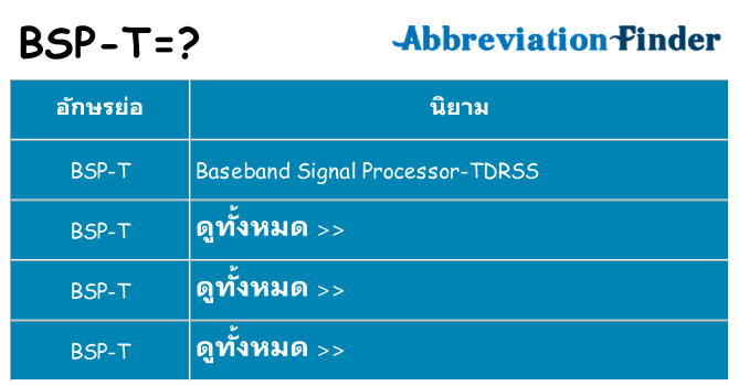 อะไรไม่ bsp-t ถึง