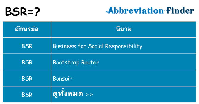 อะไรไม่ bsr ถึง