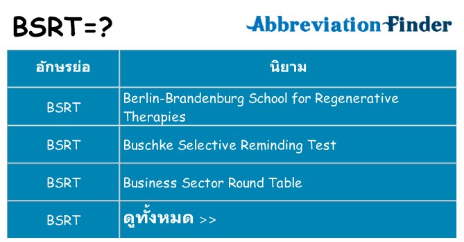 อะไรไม่ bsrt ถึง