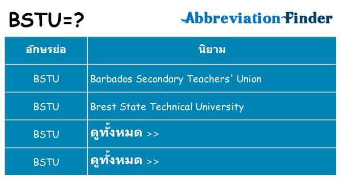 อะไรไม่ bstu ถึง