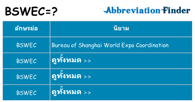 อะไรไม่ bswec ถึง
