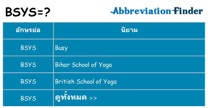 อะไรไม่ bsys ถึง