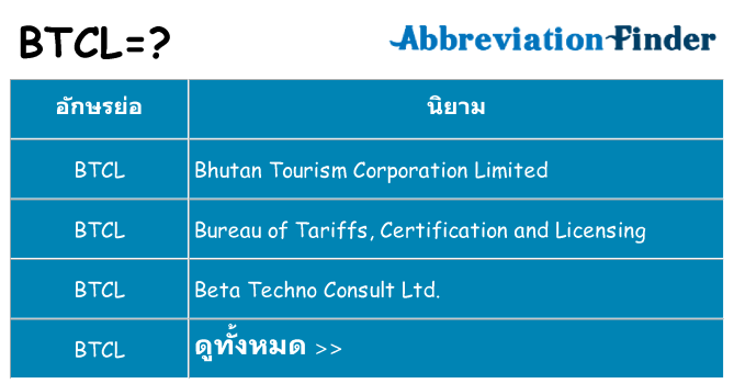อะไรไม่ btcl ถึง