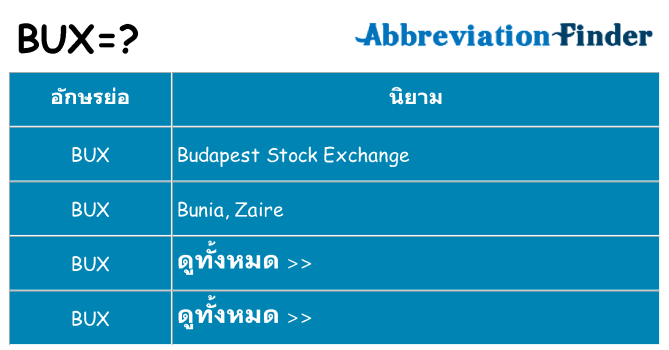 อะไรไม่ bux ถึง