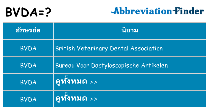 อะไรไม่ bvda ถึง