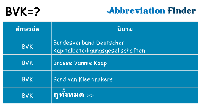 อะไรไม่ bvk ถึง
