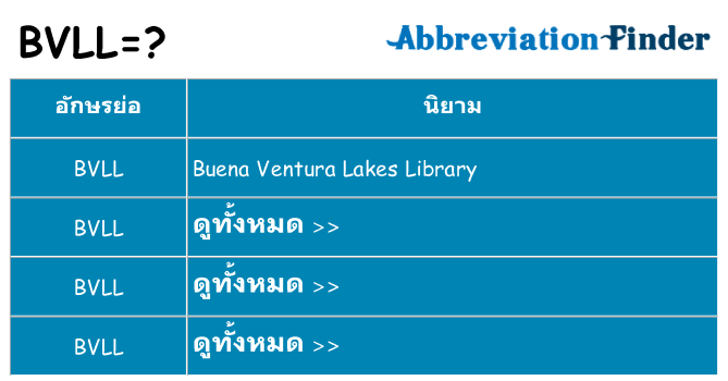 อะไรไม่ bvll ถึง
