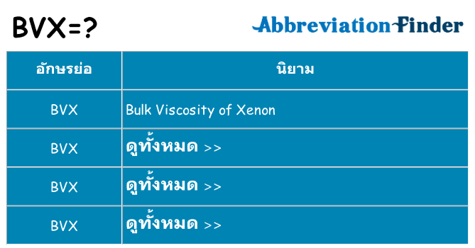 อะไรไม่ bvx ถึง