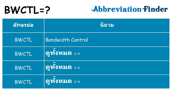 อะไรไม่ bwctl ถึง