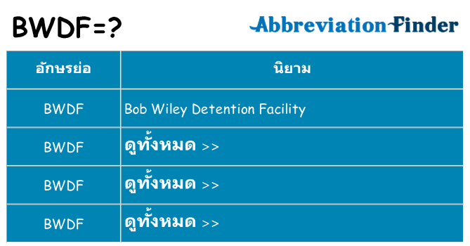 อะไรไม่ bwdf ถึง
