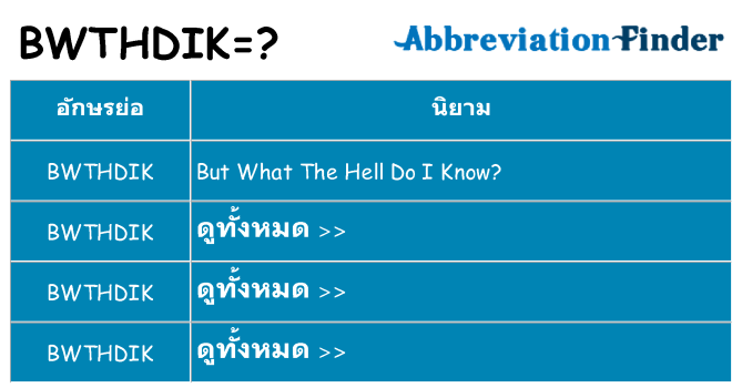อะไรไม่ bwthdik ถึง