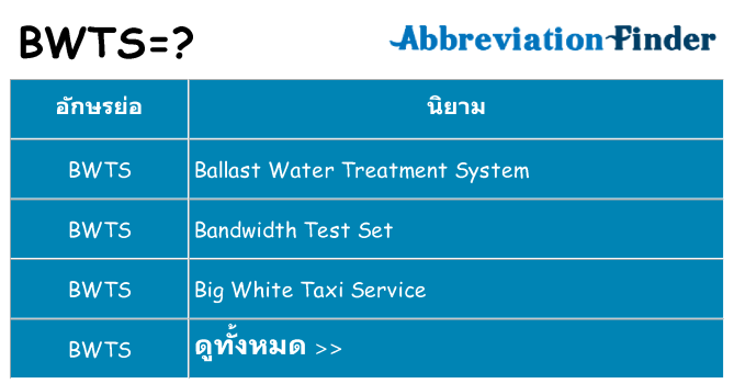 อะไรไม่ bwts ถึง