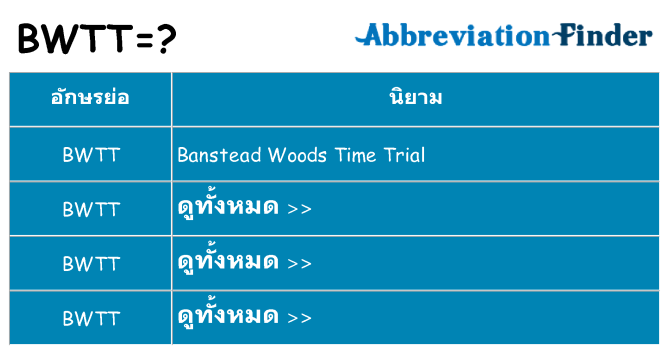 อะไรไม่ bwtt ถึง