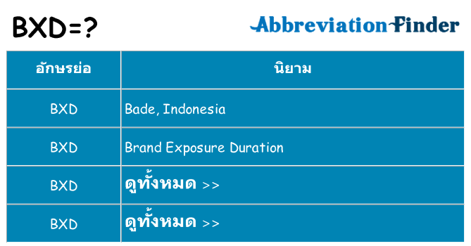 อะไรไม่ bxd ถึง