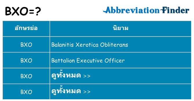อะไรไม่ bxo ถึง
