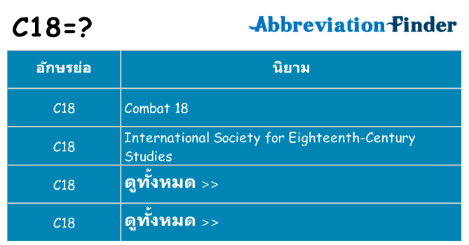 อะไรไม่ c18 ถึง