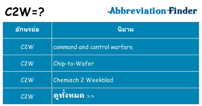 อะไรไม่ c2w ถึง