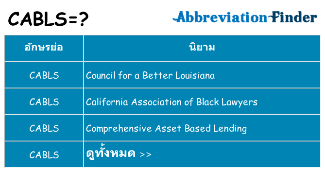 อะไรไม่ cabls ถึง