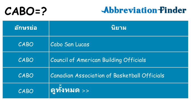 อะไรไม่ cabo ถึง