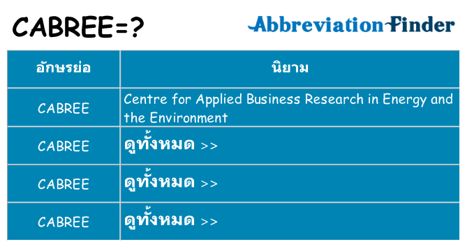 อะไรไม่ cabree ถึง