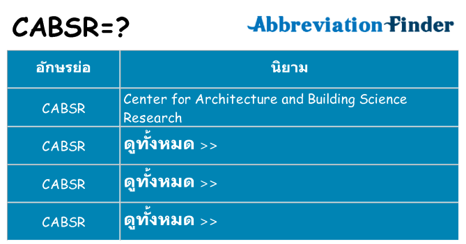 อะไรไม่ cabsr ถึง