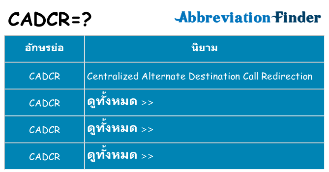 อะไรไม่ cadcr ถึง