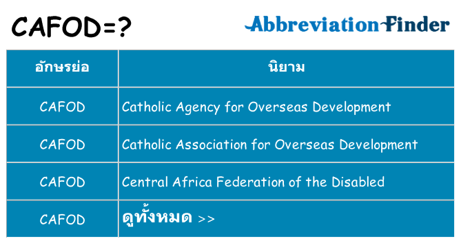 อะไรไม่ cafod ถึง