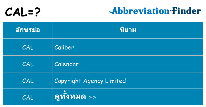อะไรไม่ cal ถึง