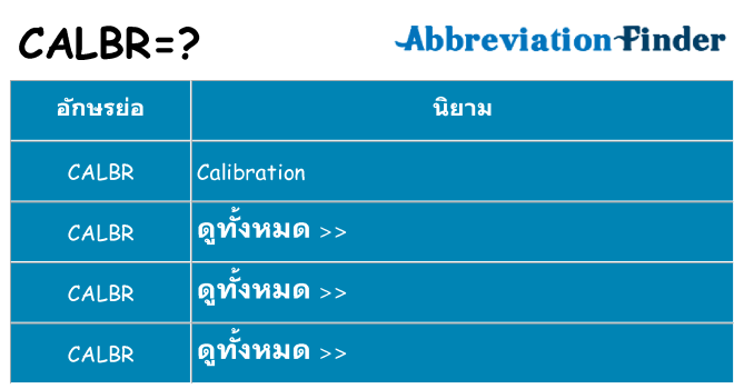 อะไรไม่ calbr ถึง