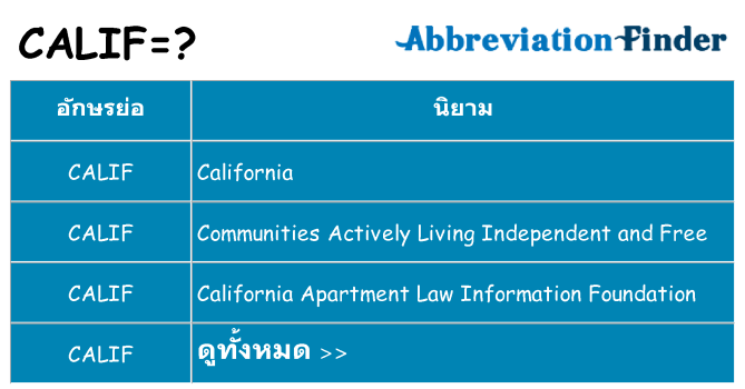 อะไรไม่ calif ถึง